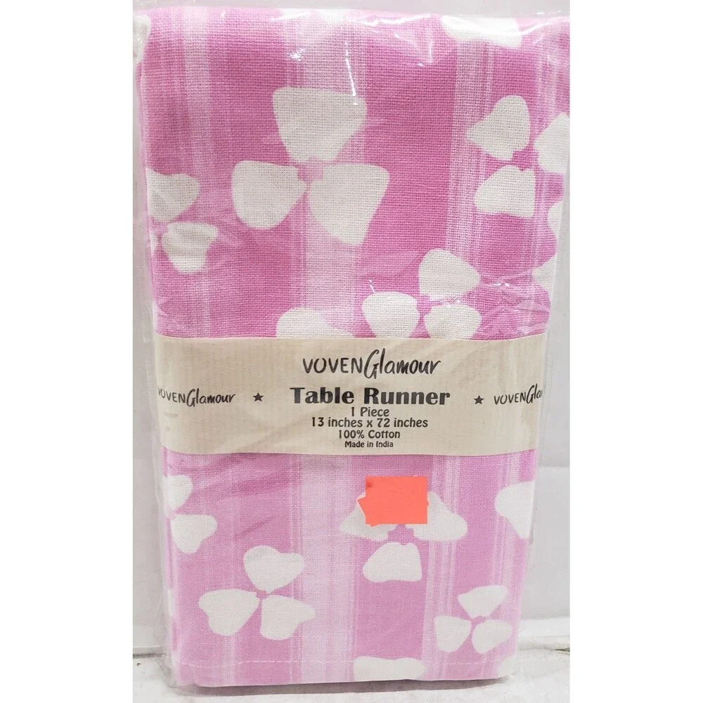 Long Cotton Fabric Printed Table Runner (13